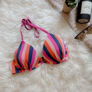 Shade & Shore Striped Colorful Bikini Top